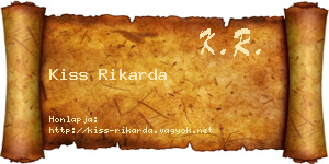 Kiss Rikarda névjegykártya