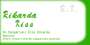 rikarda kiss business card